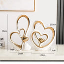 Axyaa Gold Ceramic Ornaments for Stylish Home Decor - Set of 2