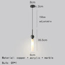 Axyaa Marble Copper Chandelier: Modern Italian Style LED Pendant for Bedroom or Bar Counter