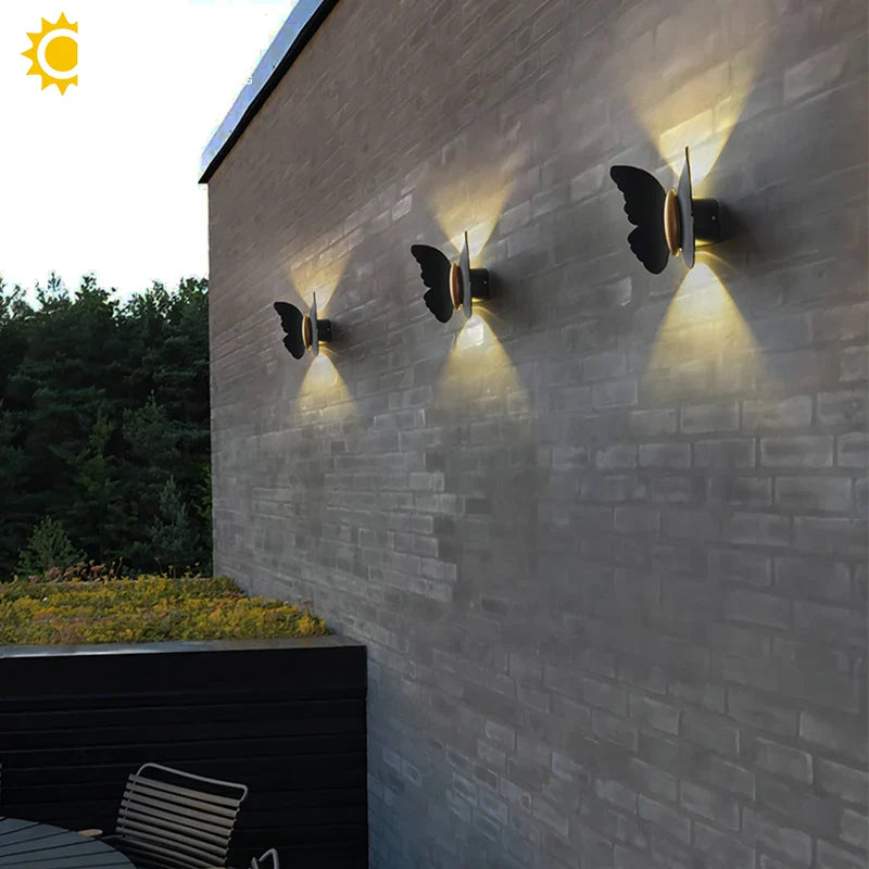 Axyaa Butterfly LED Garden Wall Light - Outdoor Waterproof Aluminum Fixture