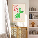 Axyaa Black Balloon Dog Canvas Painting with 'Shit Happens' Quote Wall Art