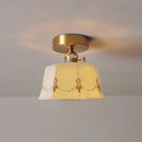 Axyaa Brass Ceramic Pendant Ceiling Lamps with Switch, Modern Hanging Lighting Fixtures