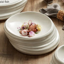 Axyaa Ceramic Dinner Plate Set - Restaurant Steak Dessert Salad Snack Insulation Plates