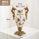 Axyaa Chinese Ceramic Craft Vase: Home Art Flower Arrangement Decoration