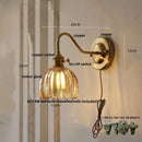Axyaa Glass Copper Switch Wall Sconce Nordic Modern Bedside Lamp Wandlamp