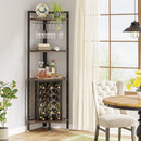 Axyaa 4 Tier Corner Wine Rack Bar Cabinet with Glass Holder