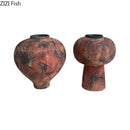 Axyaa Abstract Oil Style Ceramic Vase for Aesthetic Room Décor and Flower Arrangement