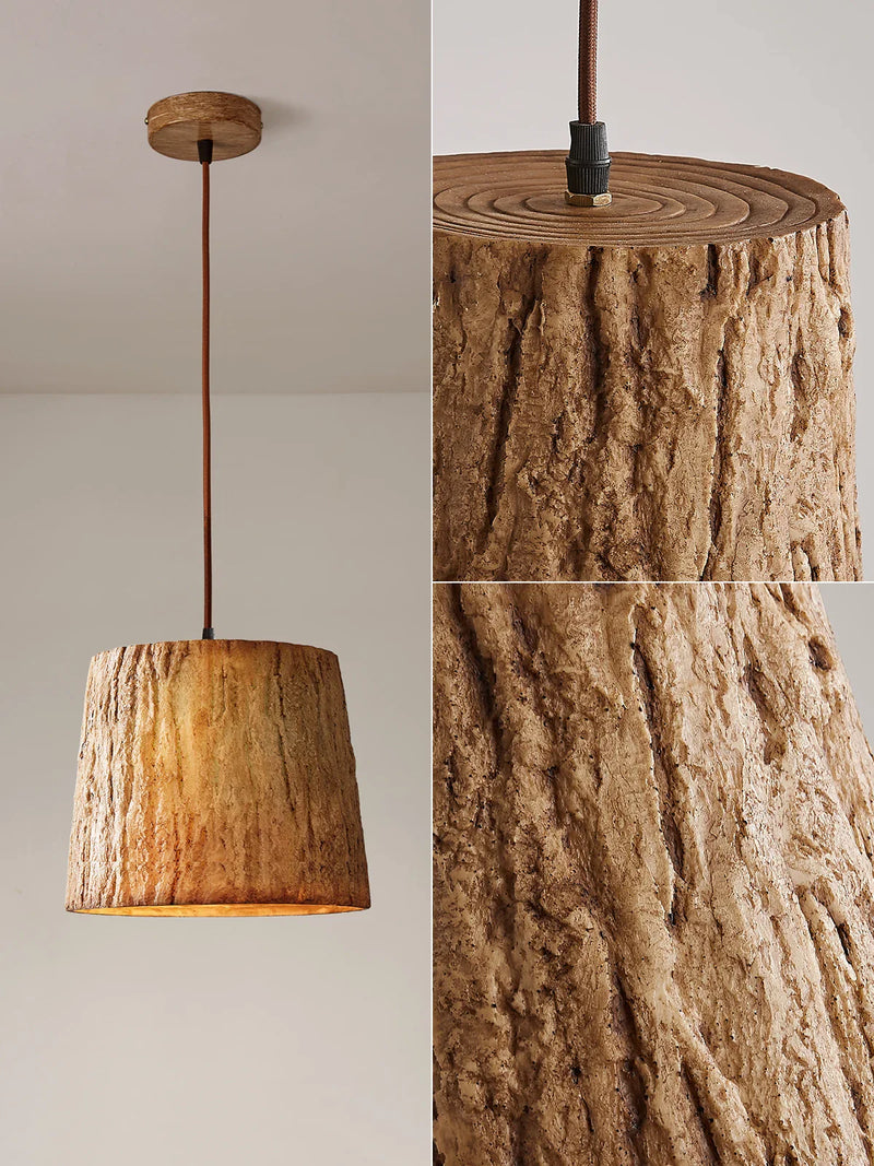 Axya Retro Resin Tree Stump Pendant Light Fixture for Indoor Decor