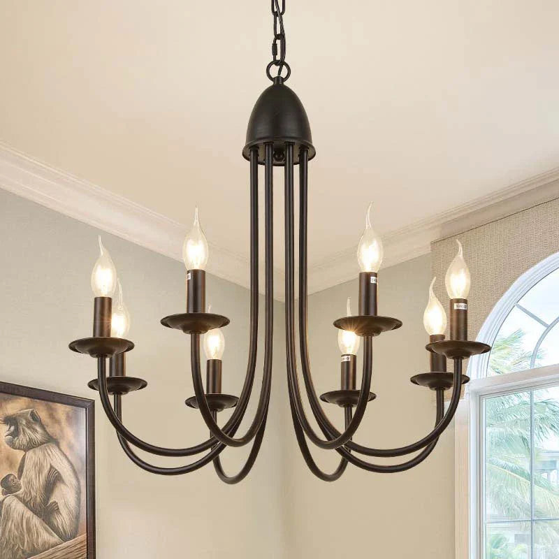 Axyaa Rural Iron Chandelier for Living Room Dining Room Bedroom Balcony Retro Restaurant