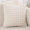 Axyaa Plush Rabbit Fur Throw Pillow Covers: Soft & Cozy Plaid Cushion Cases