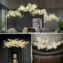Axyaa Ceramic Ginkgo Shape Chandelier Light Fixture