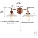 Axyaa 2-Head Industrial Vintage Wall Lamp Clear Glass Stair Light Fixtures