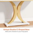 Axyaa Modern Gold Geometric Console Table, 40" Narrow Entryway Accent Table