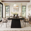 Axyaa 63-Inch Black Dining Table: Modern Kitchen Table for 4-6, Sturdy Wood Legs