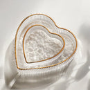 Axyaa Heart Glass Decorative Tray for Cosmetics and Jewelry Storage