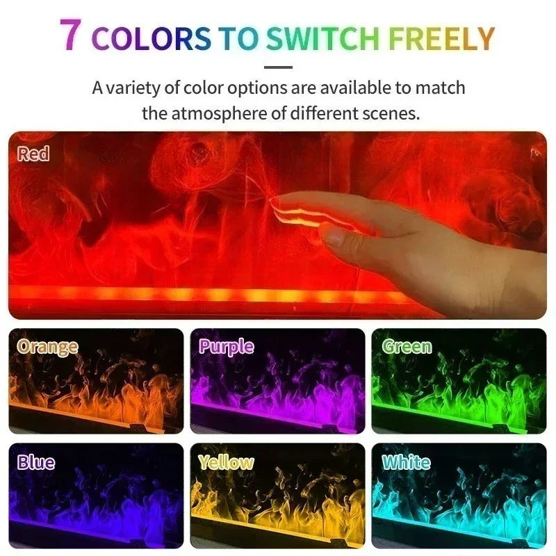 Axyaa 3D Ambience Fireplace Electric LED Humidifier for Indoor Living Room Decor