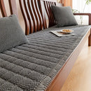 Axyaa Thick Corduroy Sofa Cushion - Anti Slip Solid Wood Seat Covers, Gray