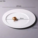 Axya Meteor Shower Ceramic Flat Plate Steak Sushi Dish Molecular Cuisine Specialty