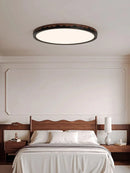 Axyaa Walnut LED Ceiling Lamp - Modern Minimalist Ultra-Thin Round Light for Bedroom