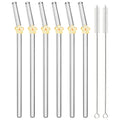 Axyaa Glass Straw Set: 6 Reusable Smoothie Eco Friendly Drinking Straws