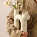 Axyaa Cathead Tube Vase: Cute Cat Design for Flower Arrangement and Home Decoration