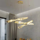 Axyaa Gold Steel Led Dimmable Pendant Lights for Luxury Dining Room