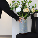 Axyaa Ceramic Hexagonal Jars, Handcrafted Chinese-Style Vases, Wabi-Sabi Living Room Decor