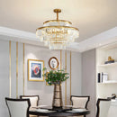 Axyaa Golden Crystal LED Chandelier for Elegant Living Spaces
