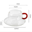 Axyaa High Temp Glass Coffee Cup & Saucer Set - 200ML