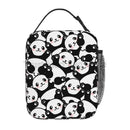 Axyaa Panda Pattern Insulated Lunch Bag for Children, Portable Thermal Lunch Box