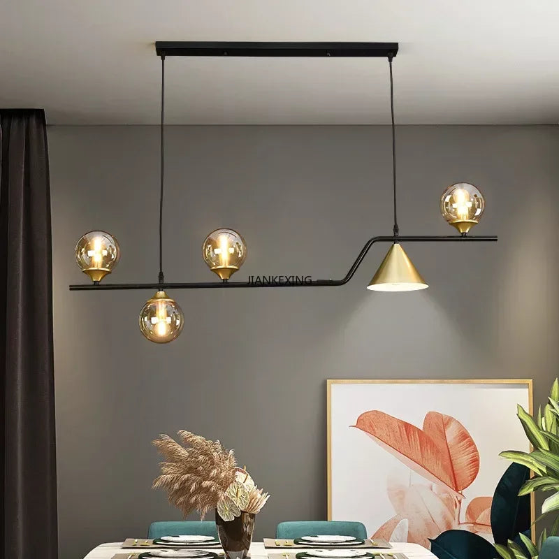 Modern Glass Ball LED Pendant Light for Kitchen Dining Room by Axyaa