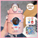 Axyaa Astronaut Kids Insulation Stainless Steel Straw Water Bottle,  Big Belly Cup
