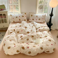 Axyaa Queen Size Strawberry Bedding Set: Duvet Cover, Bed Sheet, Pillowcase