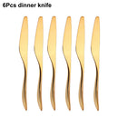 Axyaa Gold Stainless Steel Cutlery Set - Knife Fork Spoon Flatware