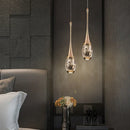 Axyaa Gold Black Crystal Pendant Lamp with Remote Control