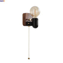 Axyaa Wabi Sabi LED Wall Lamps Black Ceramic Wood Design E27 Bulb Mirror Light