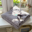 Axyaa Summer Cool Quilt - Washed Cotton Embroidered Soybean Quilt