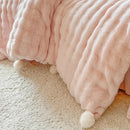 Axyaa Tuscan Faux Fur Plush Bedding Set - Queen Size Warm Winter Duvet Cover Set