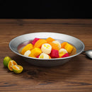 Axyaa Stainless Steel Large Pasta Plate Shallow Dish Salad Bowl Vintage Kitchen Tableware