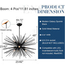 Axyaa Modern Black Sputnik Chandelier, 9-Light Starburst Ceiling Light