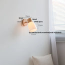 Axyaa LED Wall Light Fixture Wood Canopy White Glass Nordic Modern Plug In Sconce