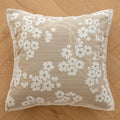 Axyaa Floral Dandelion Jacquard Chenille Cushion Cover, Beige Coffee, 18x18"
