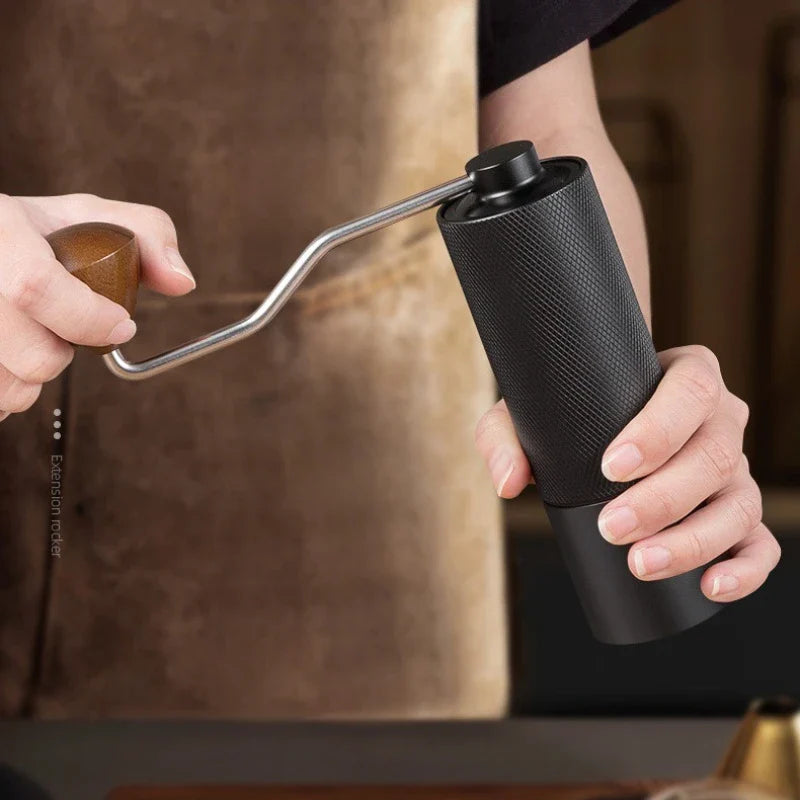Axyaa Stainless Steel Manual Coffee Grinder with Extended Handle
