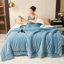 Axyaa Double Layer Milk Fleece Blanket: Cozy Lambswool Design for Autumn Winter