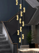 Axyaa Modern Gold Crystal Chandelier for Living Room, Restaurant, and Staircase