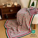 Axyaa Snowflake Houndstooth Christmas Blanket 51x63in Warm Microfiber Throw for Home