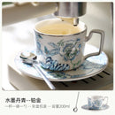 Axyaa Elegant Gold Ceramic Coffee Cup Set | European Luxury Tea Cups