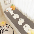 Axyaa Cartoon Printed Short Plush Carpet, Anti-Slip Strip Shape Rug for Bedroom