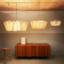 Axyaa Nordic Linen Pleated Pendant Lamp Vintage Wind Chandelier