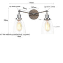 Axyaa 2-Head LED Wall Sconce Industrial Iron Glass Retro Stair Light Fixtures