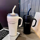 Axyaa 650ml Stainless Steel Thermal Cup with Handle and Straw